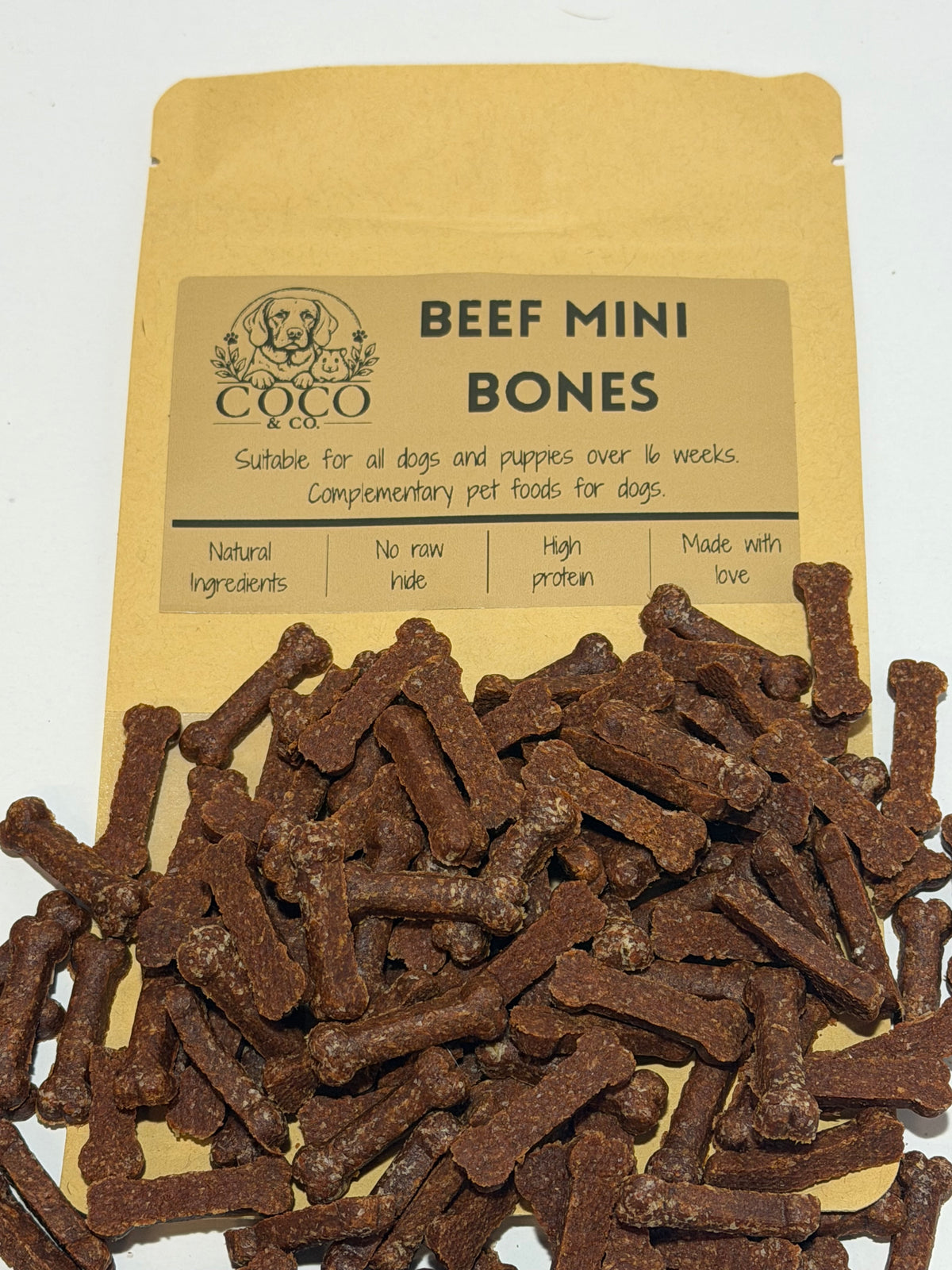 Coco's Pantry Beef Mini Bones natural dog treats