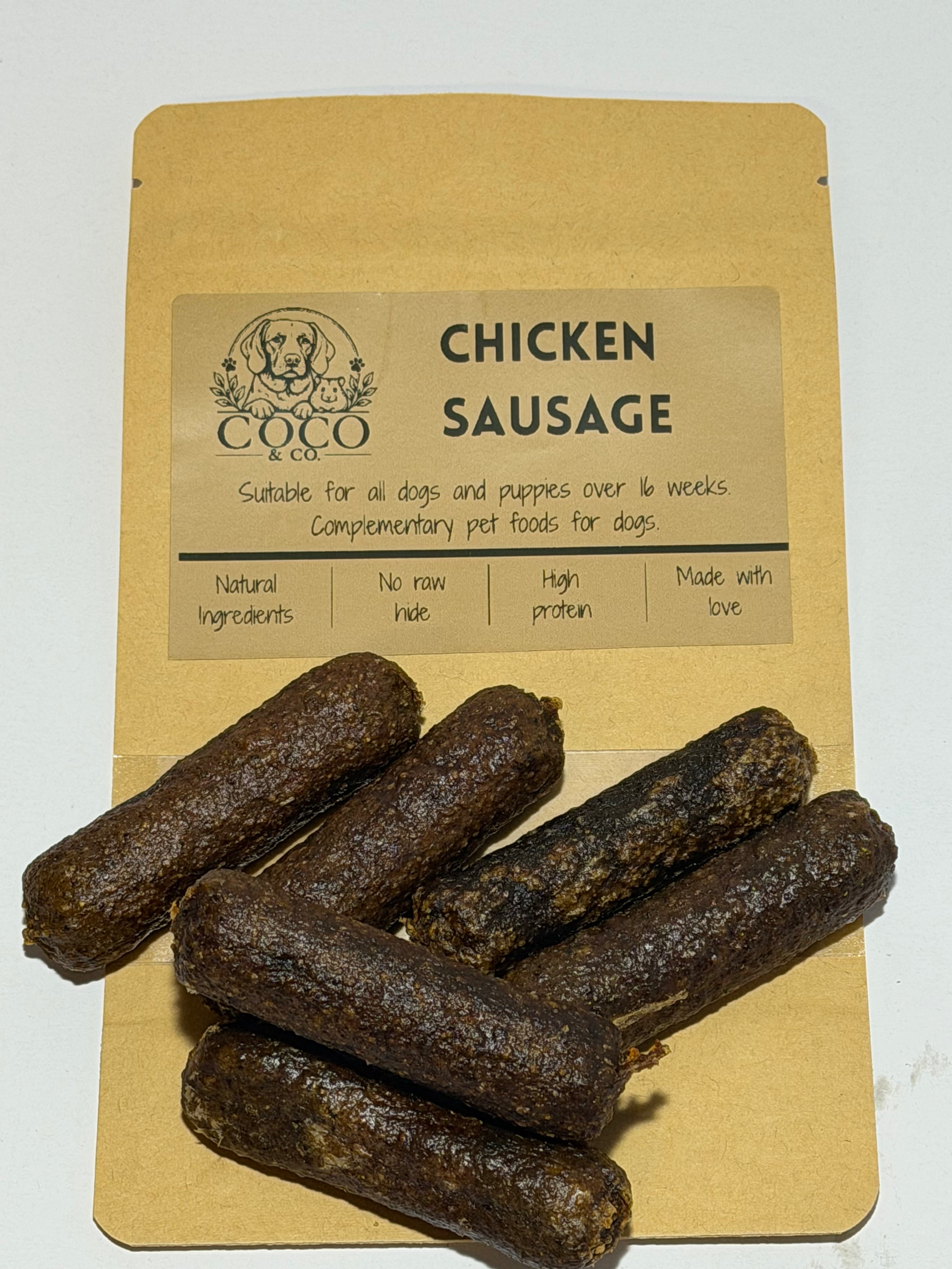 Coco's Pantry Chicken Sausage natural dog treats
