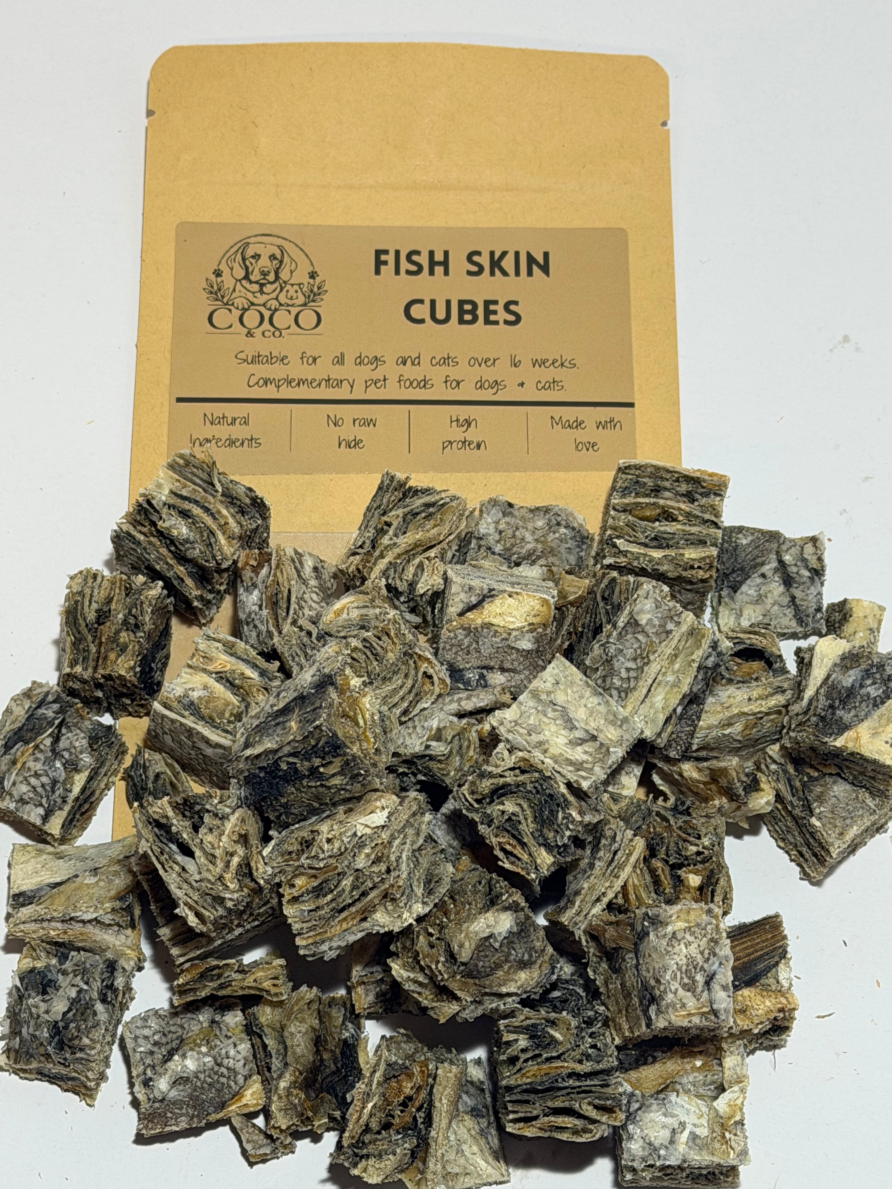 Coco's Pantry Fish Skin Cubes natural pet treats