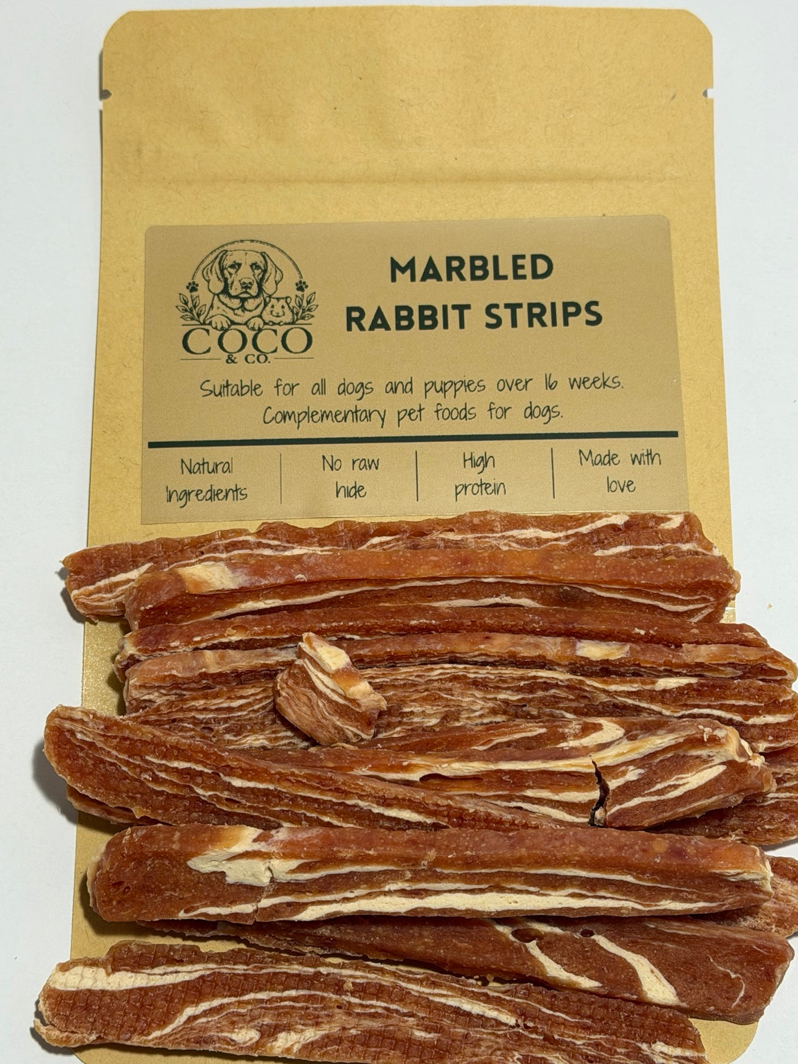 Coco & Co. Marbled Rabbit Strips dog treats