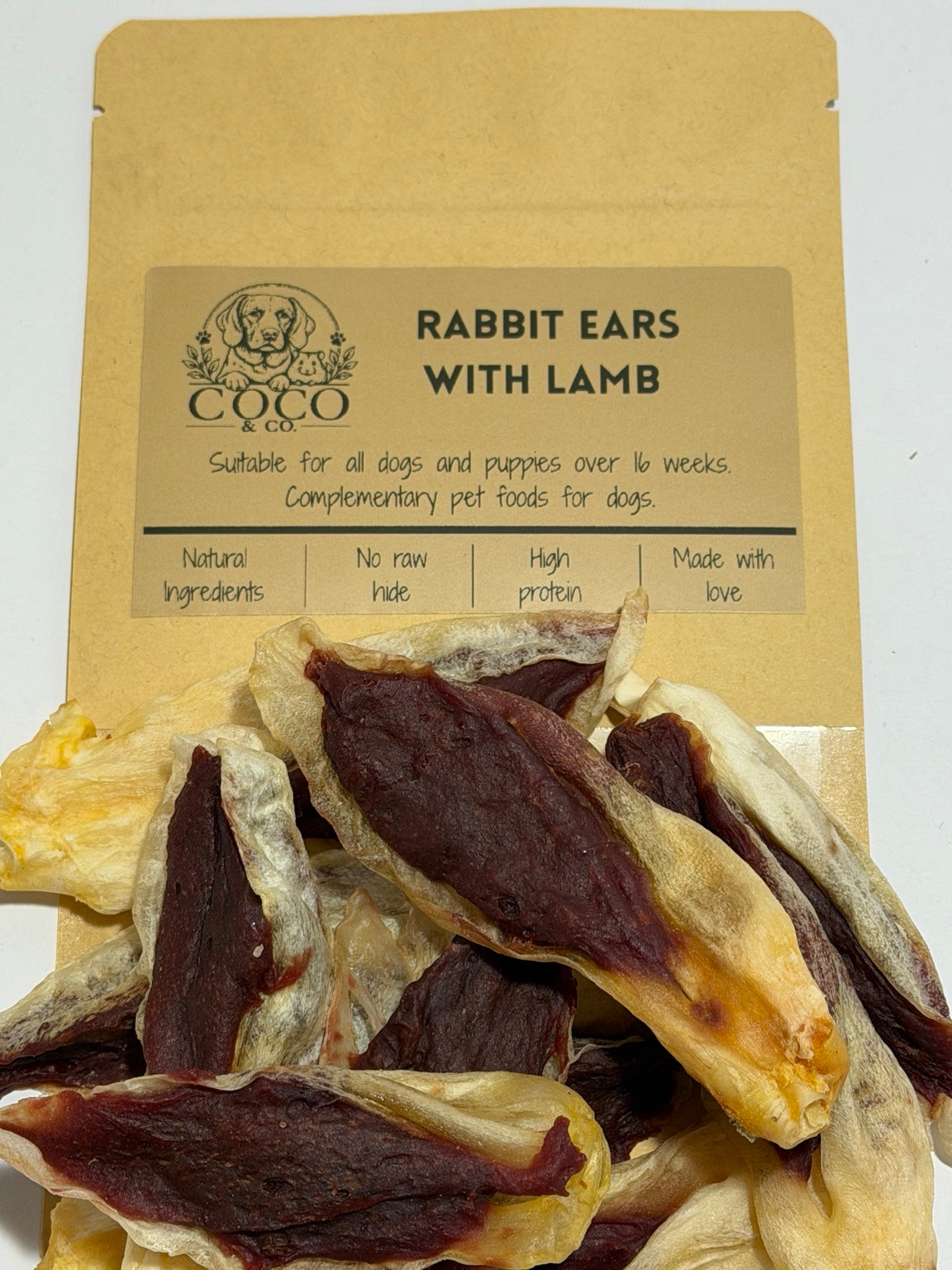 Coco & Co. Rabbit Ears with Lamb dog treats