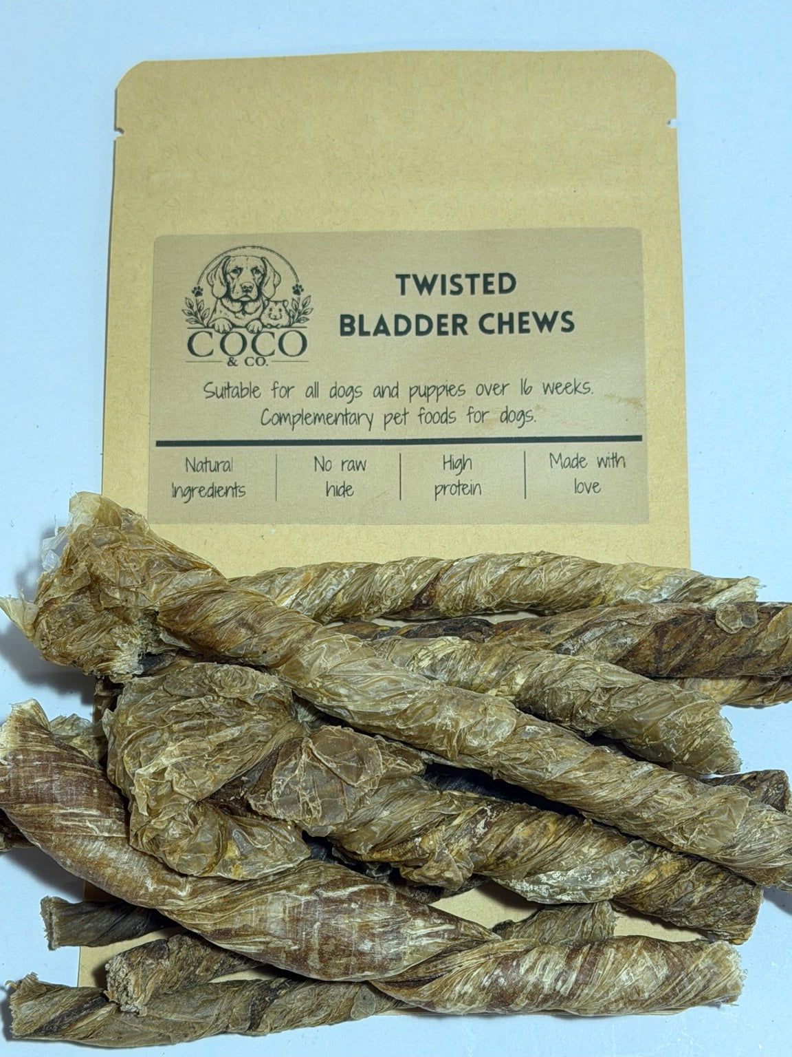 Coco & Co. Twisted Bladder Chews dog treats